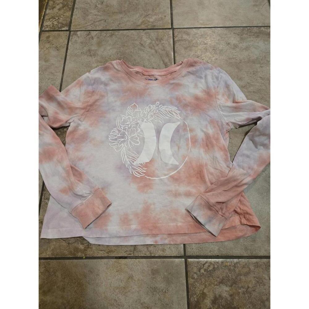 Hurley Women's Long Sleeve crop Tie-Dye T-Shirt, XS